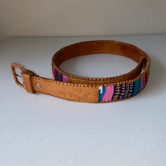 Accessories - Vibrant Stitched Leather Belt